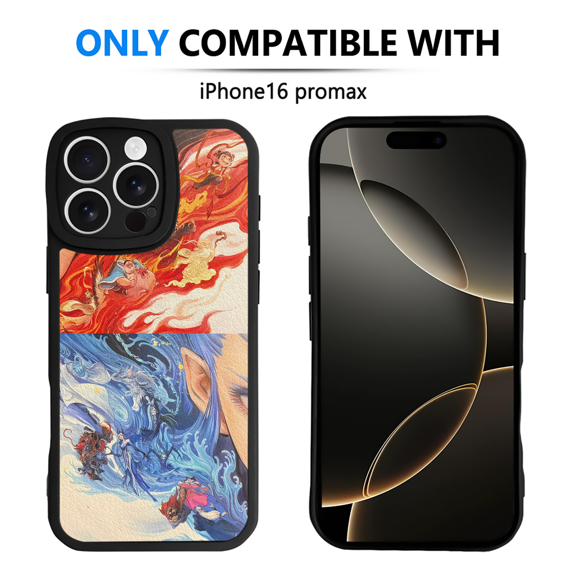 （画像用） Ne Zha 2 ナタ 魔童の大暴れ 【iPhone 16シリーズ対応】シリコンスマホケース（レザー調） 材質：シリコン